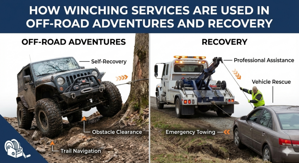 How Winching Services Are Used in Off-Road Adventures and Recovery