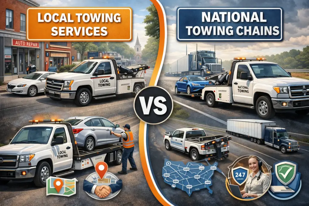 Compare local towing services vs national chains, including response time, pricing, coverage, and which option fits your towing needs best. Towing Blog Spot
